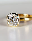 Cushion Cut Moissanite Engagement Ring 14k Gold JULIET