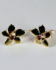 Sakura Cherry Blossom Earrings 14k Gold, with any Birthstone