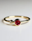 14k Gold Diamond & Pink Tourmaline Ring