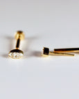Marquise Diamond Labret Earrings 14k Solid Gold