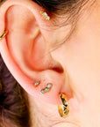Marquise Diamond Labret Earrings 14k Solid Gold - Melt'm Jewelry