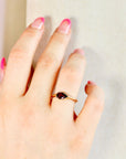East West Pear Pink Tourmaline Dome Ring 14k Gold - Melt'm Jewelry