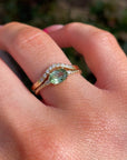 Oval Tourmaline Engagement Ring w. Diamonds