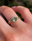 Diamond & Oval Tourmaline Engagement Ring - Melt'm Jewelry