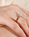Cushion Cut Moissanite Engagement Ring 14k Gold JULIET