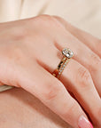 Cushion Cut Moissanite Engagement Ring 14k Gold JULIET