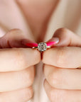 Cushion Cut Moissanite Engagement Ring 14k Gold JULIET