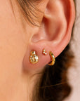 Diamond Lady Bug Stud Earrings in 14k Gold