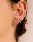 Diamond Lady Bug Stud Earrings in 14k Gold