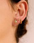 Diamond Lady Bug Stud Earrings in 14k Gold