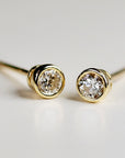 Tiny Diamond Studs, 0.09ct 14k Solid Gold Diamond Stud Earrings