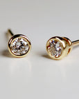 Tiny Diamond Studs, 0.09ct 14k Solid Gold Diamond Stud Earrings