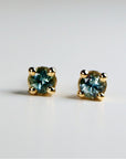 Tiny Blue Montana Sapphire Earrings 14k Gold (SINGLE or PAIR)