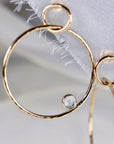 Large Double Aquamarine Hoop Earrings in 14k Gold