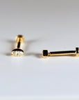 Marquise Diamond Labret Earrings 14k Solid Gold - Melt'm Jewelry