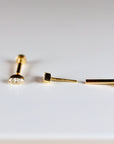 Marquise Diamond Labret Earrings 14k Solid Gold