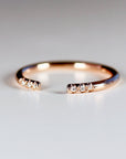 Open Cuff Diamond Wedding Band, Pave Diamond Wedding Band