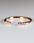 Open Cuff Pave Diamond Wedding Band
