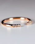 Open Cuff Diamond Wedding Band, Pave Diamond Wedding Band