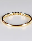 Bezel Half Eternity Stacking Ring 14k Solid Gold, Eternity Wedding Band