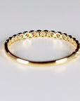 Bezel Half Eternity Stacking Ring 14k Solid Gold, Eternity Wedding Band