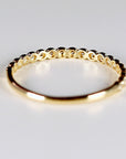 Bezel Half Eternity Stacking Ring 14k Solid Gold, Eternity Wedding Band