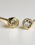 Tiny Diamond Studs, 0.09ct 14k Solid Gold Diamond Stud Earrings