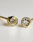 0.09ct Tiny Diamond Stud Earrings in 14k Gold (SINGLE or PAIR)
