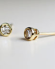 Tiny Diamond Studs, 0.09ct 14k Solid Gold Diamond Stud Earrings