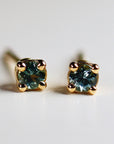 Tiny Blue Montana Sapphire Earrings 14k Gold (SINGLE or PAIR)