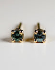 Tiny Blue Montana Sapphire Earrings 14k Gold (SINGLE or PAIR)
