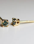 Tiny Blue Montana Sapphire Earrings 14k Gold (SINGLE or PAIR)