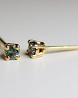 Tiny Blue Montana Sapphire Earrings 14k Gold (SINGLE or PAIR)