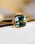 Cushion Cut Montana Sapphire Engagement Ring 14k Gold - Melt'm Jewelry