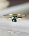 Cushion Cut Montana Sapphire Engagement Ring 14k Gold - Melt'm Jewelry