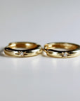Diamond Star Set Hinged Hoops Earrings