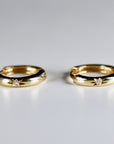 Diamond Star Set Hinged Hoops Earrings in 14k Gold (SINGLE or PAIR) - Melt'm Jewelry