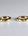 Diamond Star Set Hinged Hoops Earrings in 14k Gold (SINGLE or PAIR)