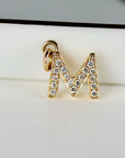 Genuine Diamond Initial Necklace 14k Gold