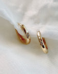 Diamond Star Set Hinged Hoops Earrings in 14k Gold (SINGLE or PAIR)