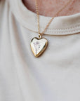 Personalized Birth Flower Heart Locket Necklace, Memorial Photo Pendant Necklace - Melt'm Jewelry