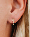 Gold Lightning Bolt Stud Earrings