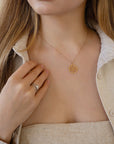 Heart Chakra Necklace – 14k Solid Gold Anahata Chakra Medallion Pendant, Spiritual Yoga Jewelry