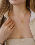 Heart Chakra Necklace – 14k Solid Gold Anahata Chakra Medallion Pendant, Spiritual Yoga Jewelry