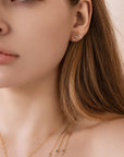 Diamond Love Earrings in 14k Solid Gold - Natural Diamond Block Letters