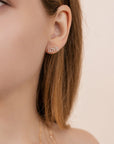 Diamond Love Earrings in 14k Solid Gold - Natural Diamond Block Letters - Melt'm Jewelry