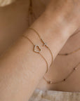 Diamond Heart Bracelet in 14k Gold