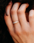 14k Gold Micro Pave Signet Ring, CZ Stacking Ring