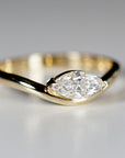 Marquise Moissanite Monolith Ring 14k Gold, LILY - Melt'm Jewelry