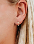 Gold Lightning Bolt Stud Earrings